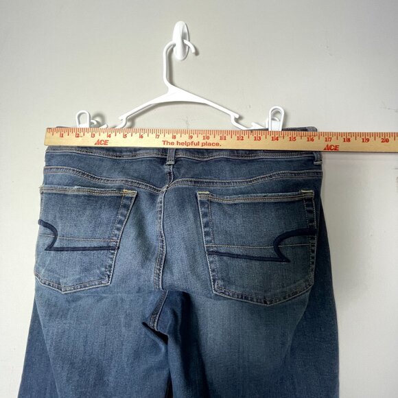 American Eagle Outfitters Jeans Women's SZ 12 Blue Denim Kick Boot SUPER STRETCH - Picture 10 of 13